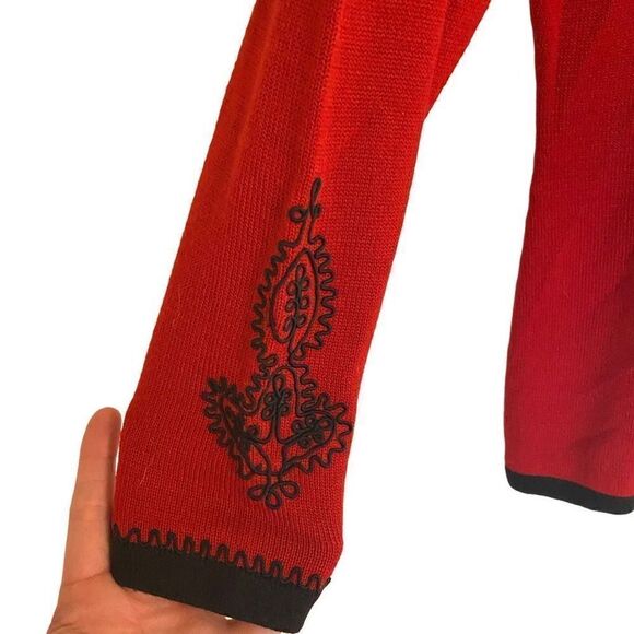 Vintage Susan Bristol size 8 Made in Hong Kong 1995 Red long sleeve wool blend h - Picture 4 of 9